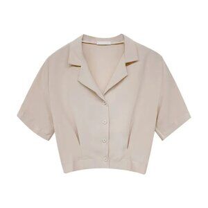 PERKARP - Short-Sleeve Lapel Plain Shirt